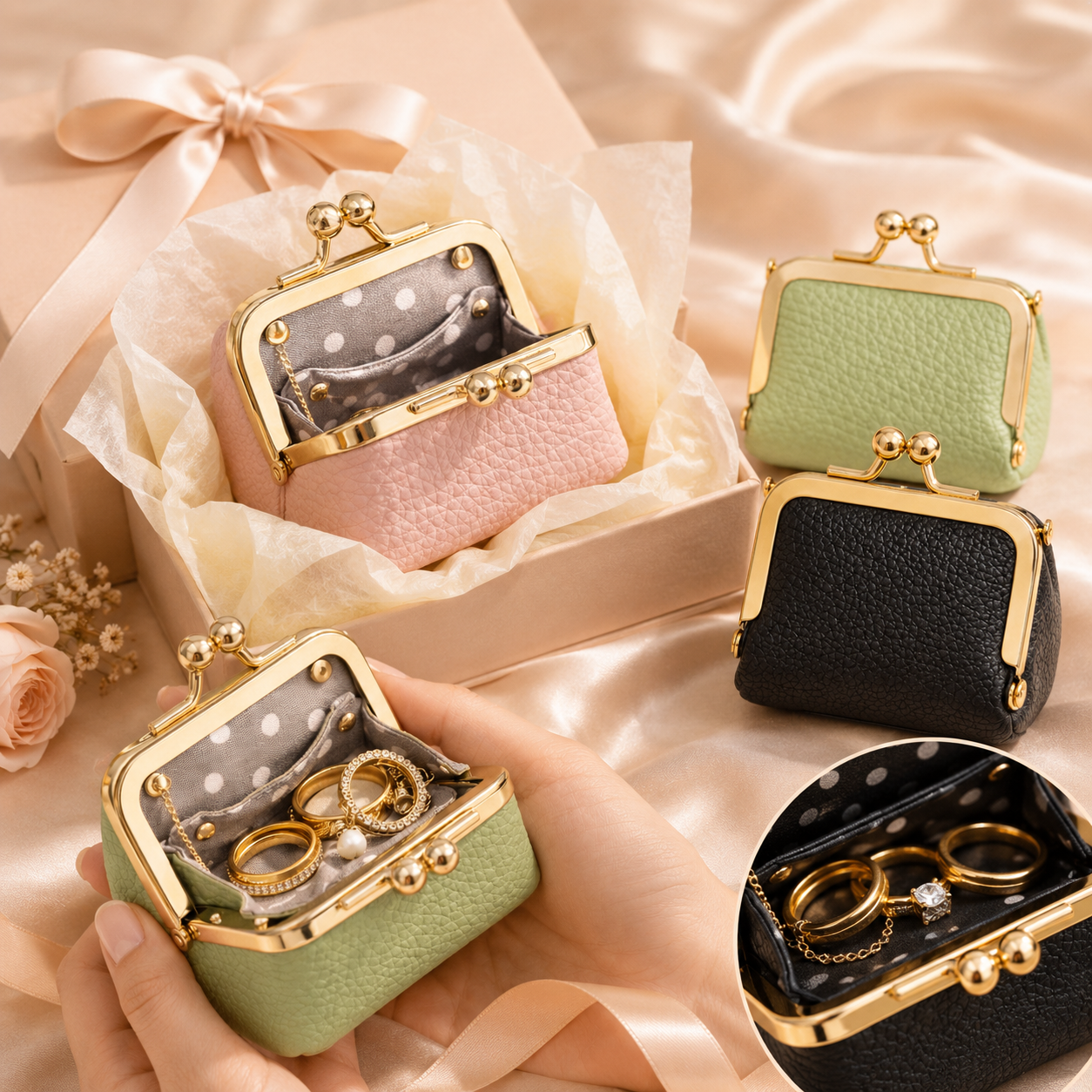 Mini Leather Coin Purse Wallet gift-ready packaging image
