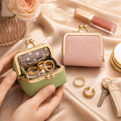 Mini Leather Coin Purse Wallet styling inspiration image