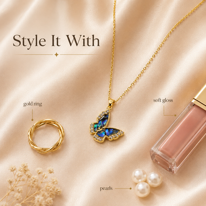 Natural Shell Butterfly Necklace product guide graphic