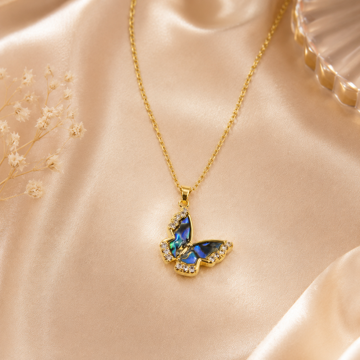 Natural Shell Butterfly Necklace product image