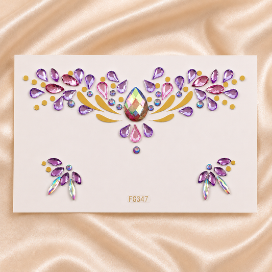 Pink and Purple Festival Face Gems product image