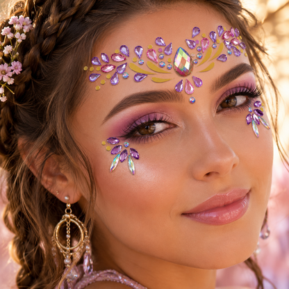 Pink and Purple Festival Face Gems lifestyle image