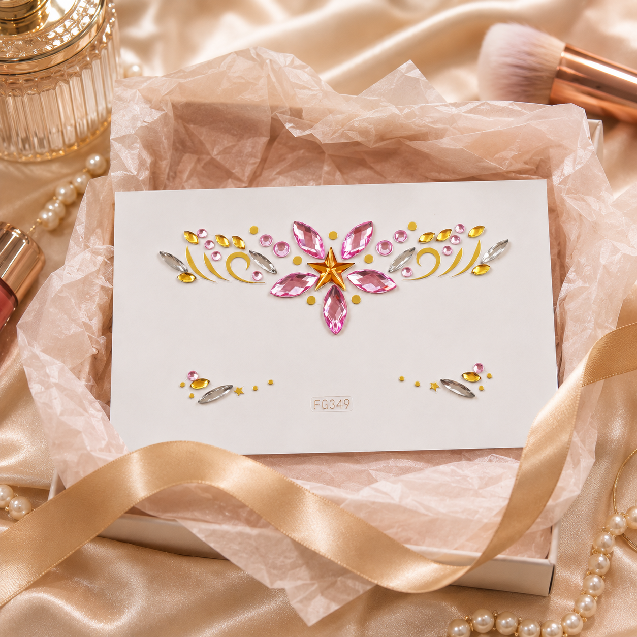Pink Star Festival Face Gems gift-ready packaging image