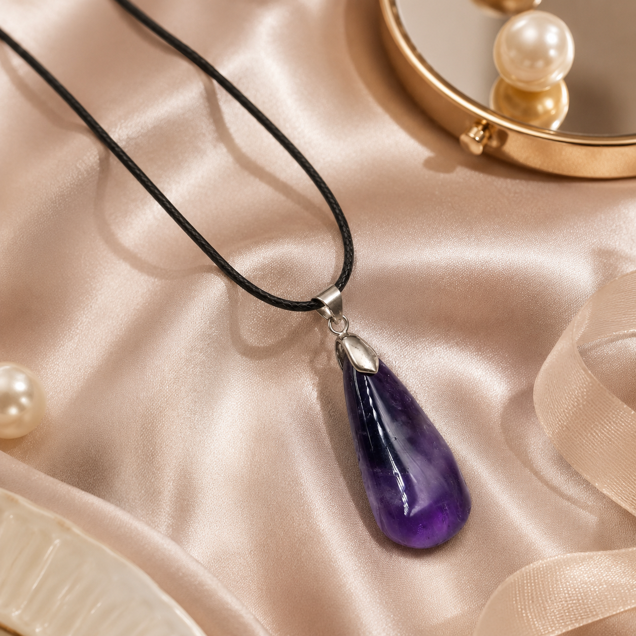 Purple Crystal Pendant Necklace gift-ready packaging image