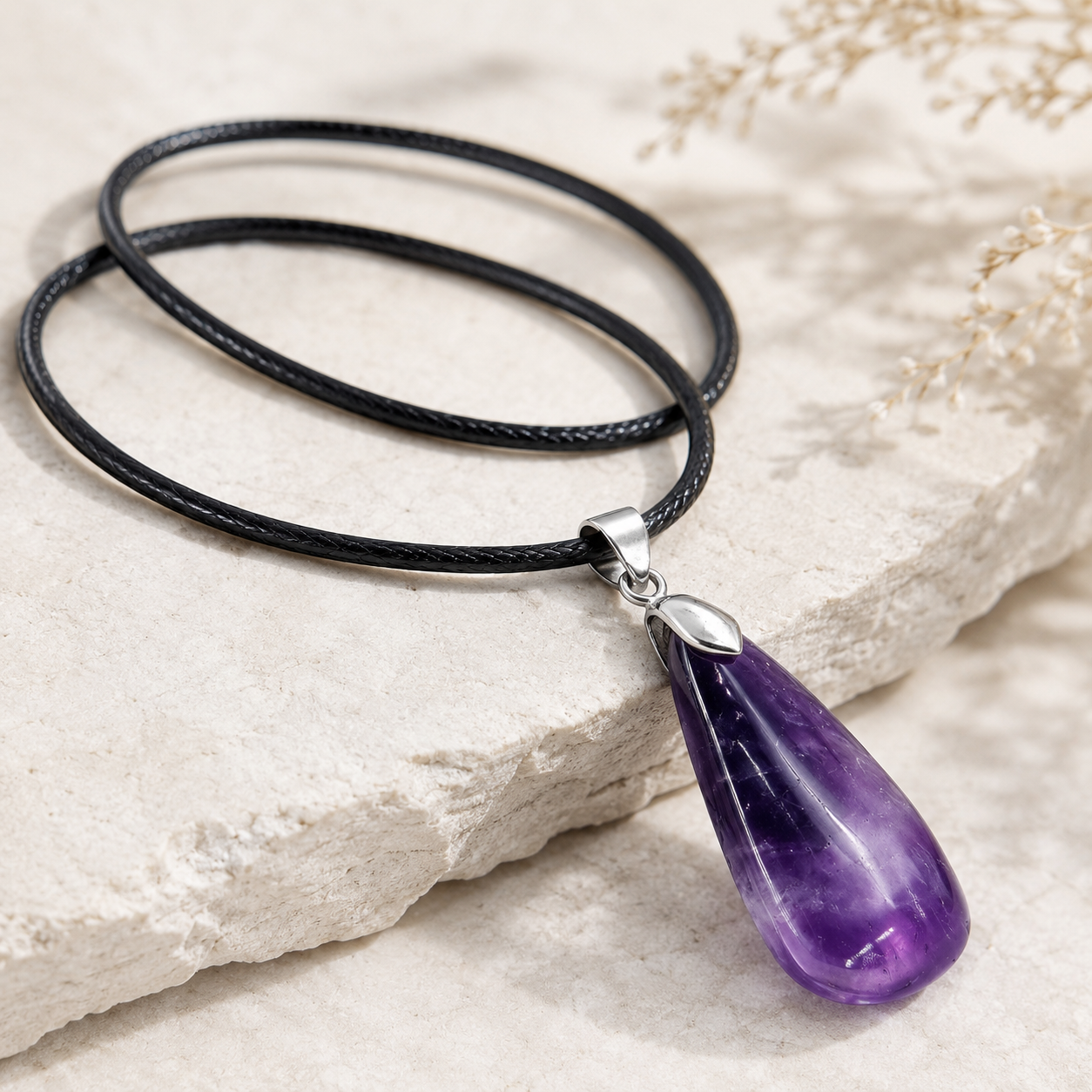 Purple Crystal Pendant Necklace product guide graphic
