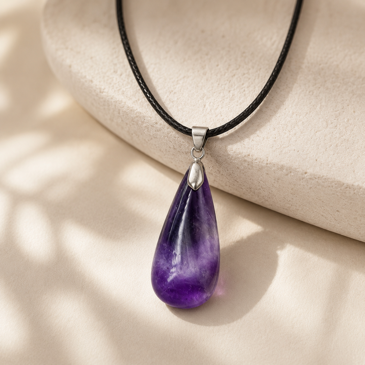 Purple Crystal Pendant Necklace product image
