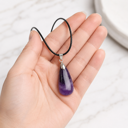 Purple Crystal Pendant Necklace lifestyle image