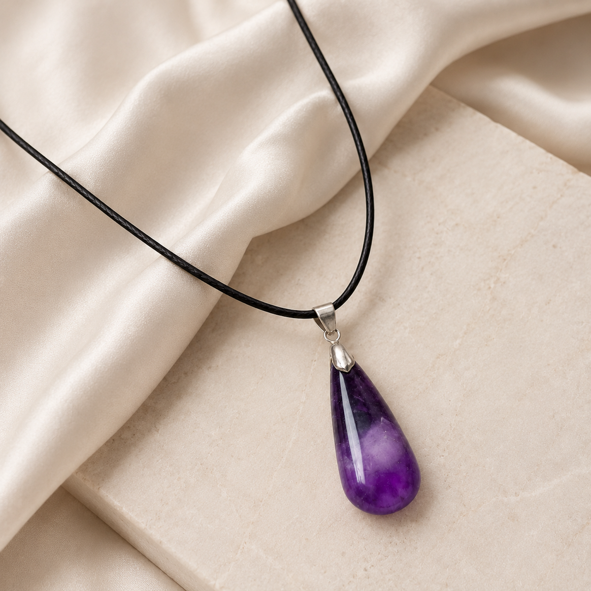 Purple Crystal Pendant Necklace styling inspiration image