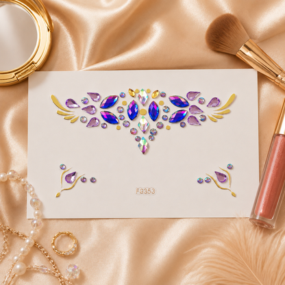 Rainbow Jewel Festival Face Gems styling inspiration image