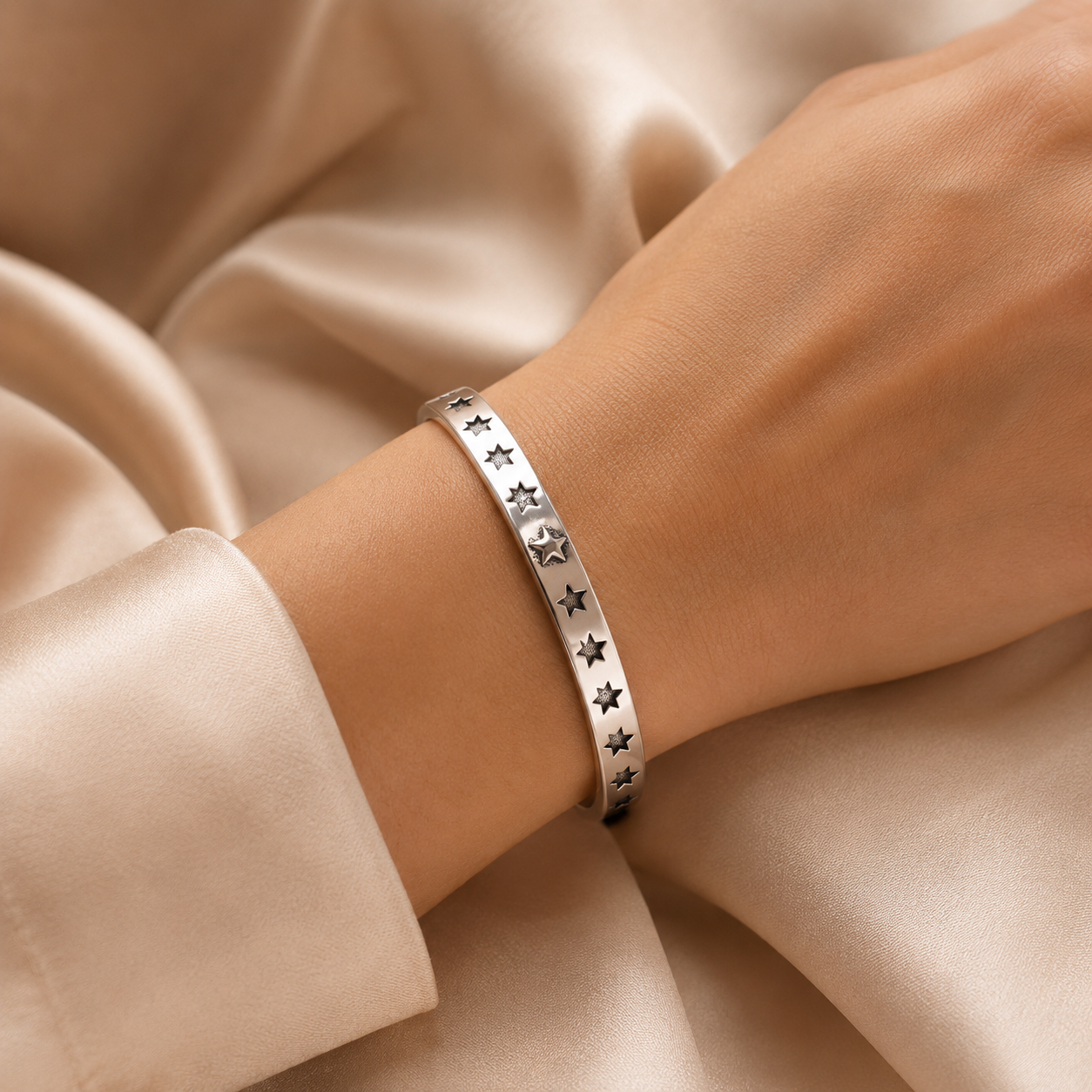 Silver Star Cuff Bracelet lifestyle image