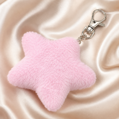 Close-up detail of Star Pom Pom Keychain