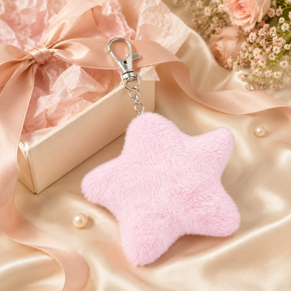 Star Pom Pom Keychain gift-ready packaging image