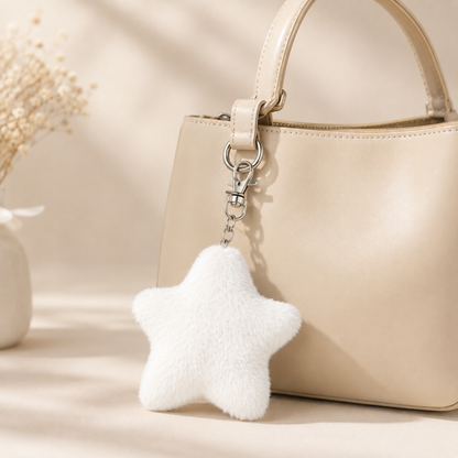 Star Pom Pom Keychain Default Title showing use case