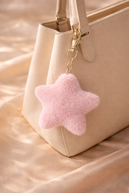 Star Pom Pom Keychain