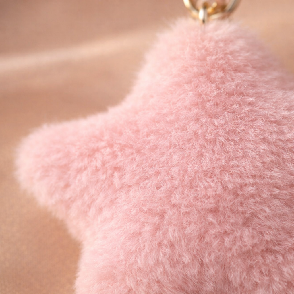 Star Pom Pom Keychain