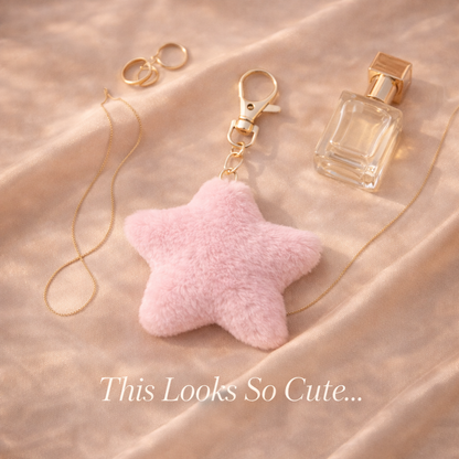Star Pom Pom Keychain