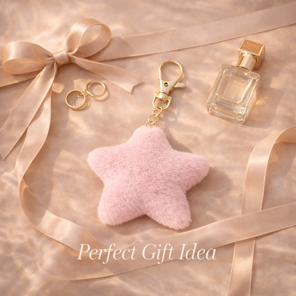 Star Pom Pom Keychain