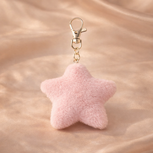 Star Pom Pom Keychain