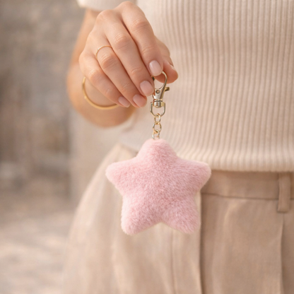 Star Pom Pom Keychain